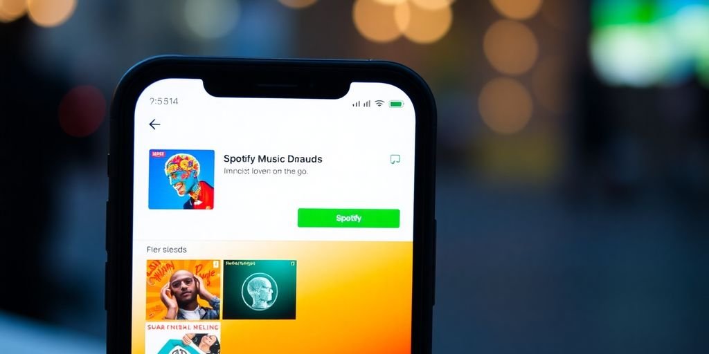 Tela de celular com o app Spotify aberto.