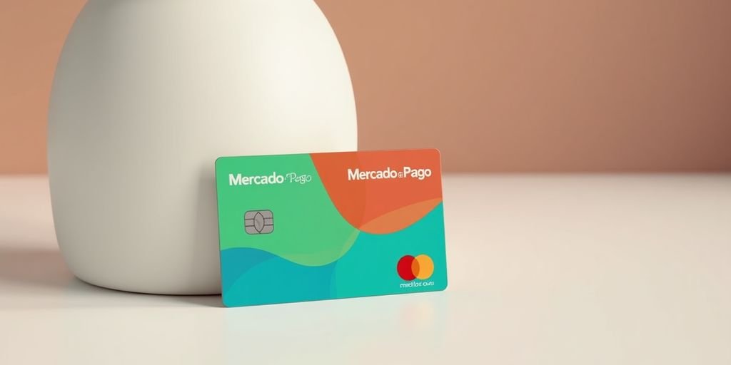 Cartão de crédito Mercado Pago em uma superfície limpa.