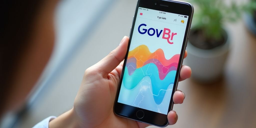 Imagem do aplicativo Gov Br em um smartphone.