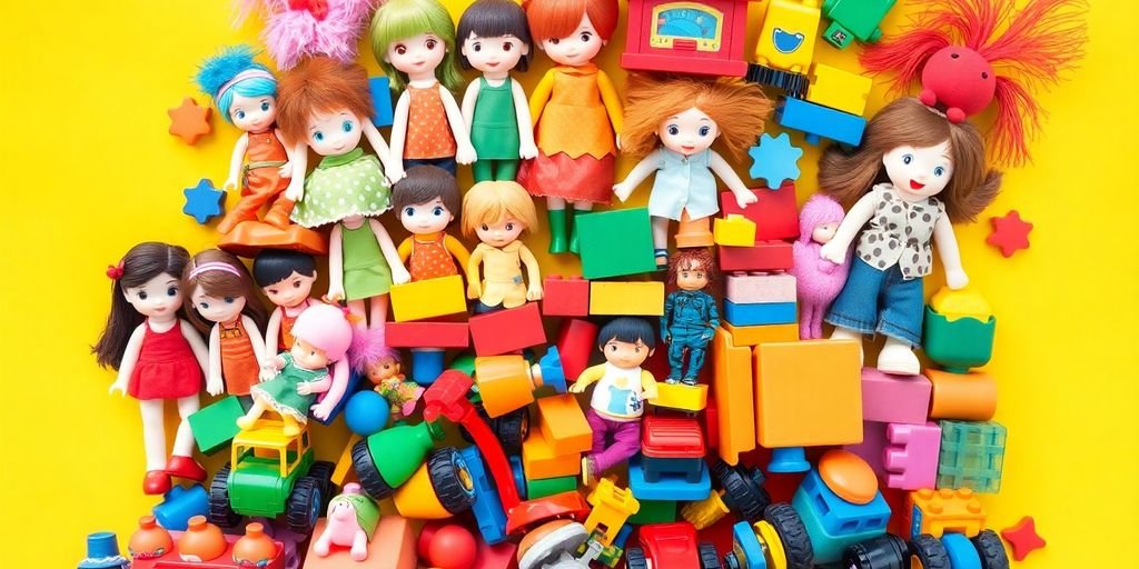 Brinquedos reciclados coloridos e criativos em uma mesa.