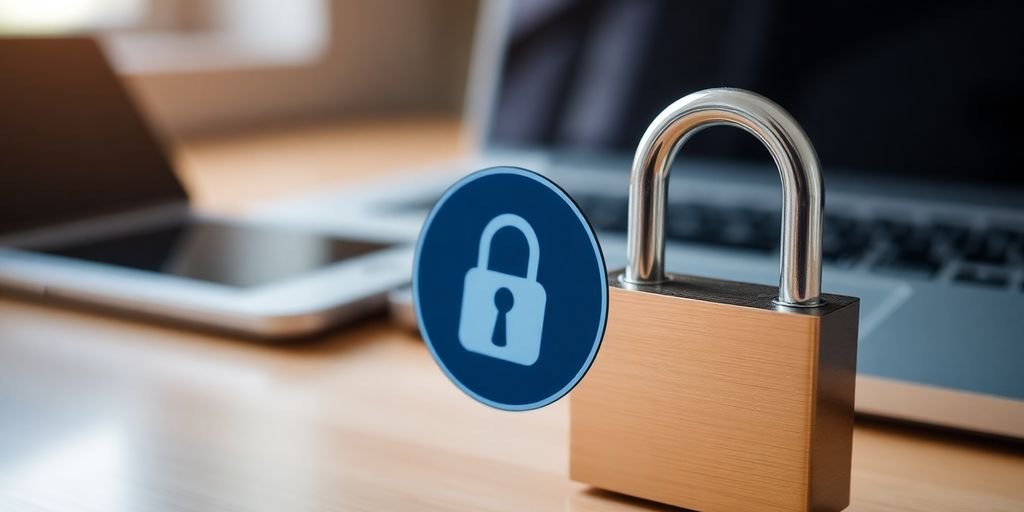 Close-up of a digital padlock symbolizing online security.